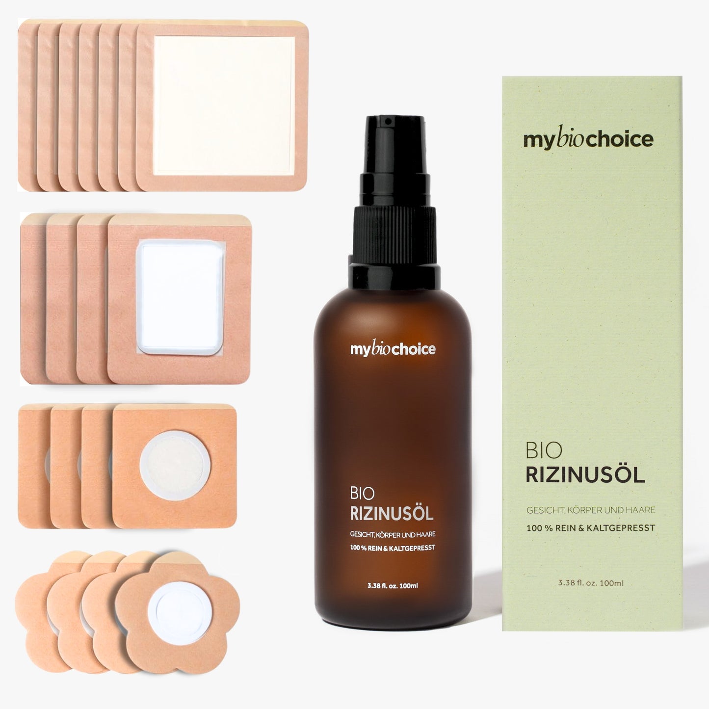Rizinusöl Bauchnabel Pflaster Set