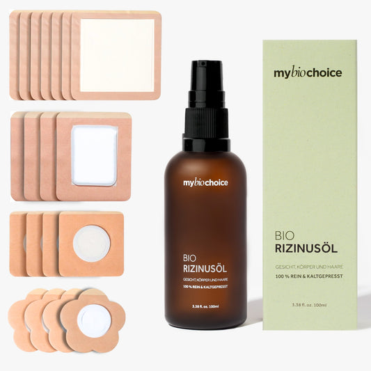 Rizinusöl Bauchnabel Pflaster Set