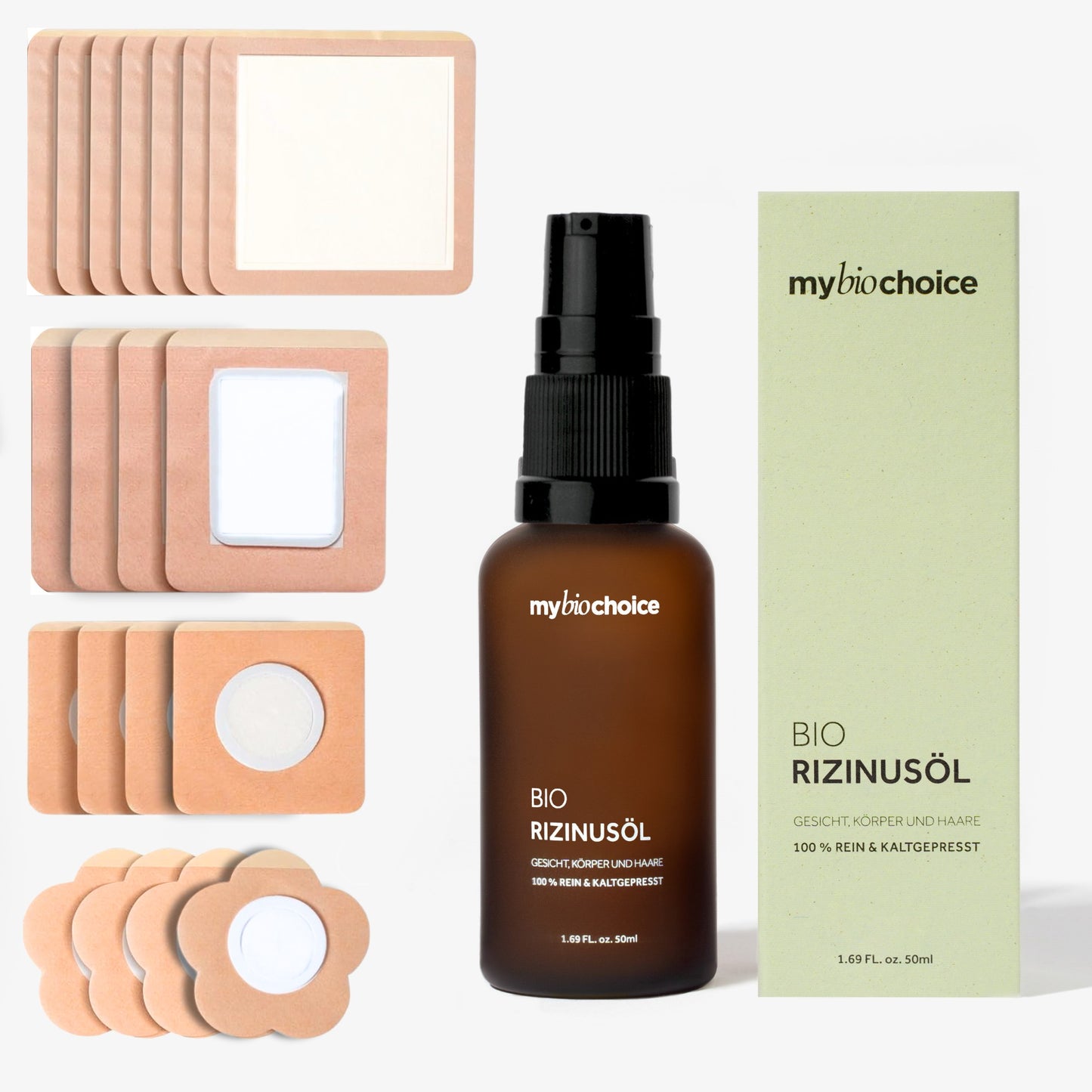 Rizinusöl Bauchnabel Pflaster Set