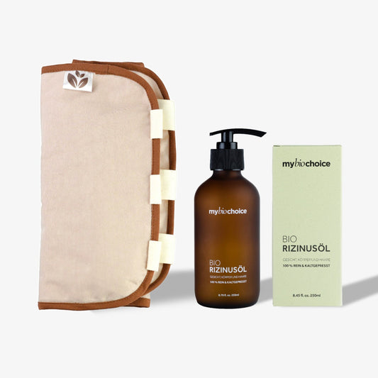 Castor Oil Pack Set – Rizinusöl Wickel und Bio Rizinusöl